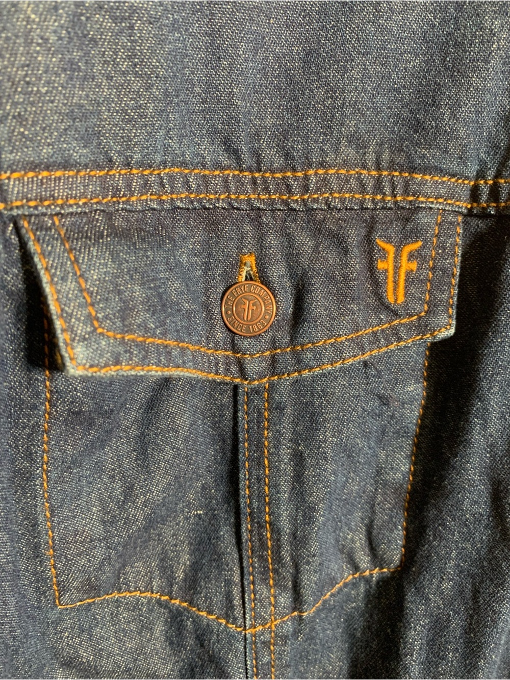 Frye Womens Long Sleeve Denim Mini Dress Button Front Size XL Western Casual - Picture 3 of 7